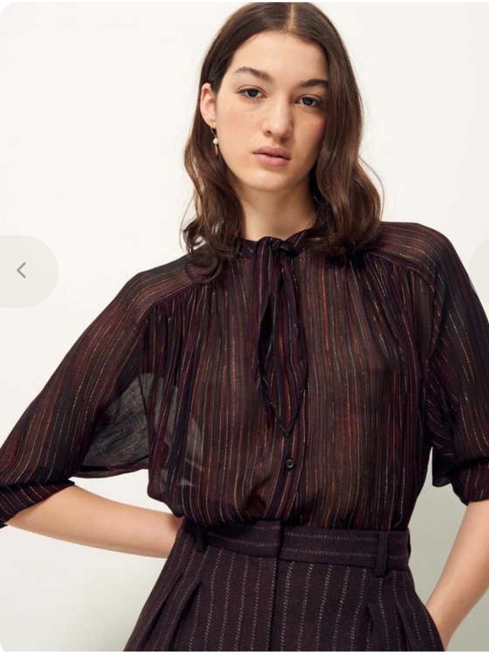 Sessun Joylux Metallic Striped Blouse  No Size Luxury